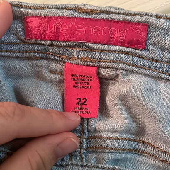 EUC vintage distressed denim jean skirt plus size 22 pure energy 5 pockets - Picture 10 of 12